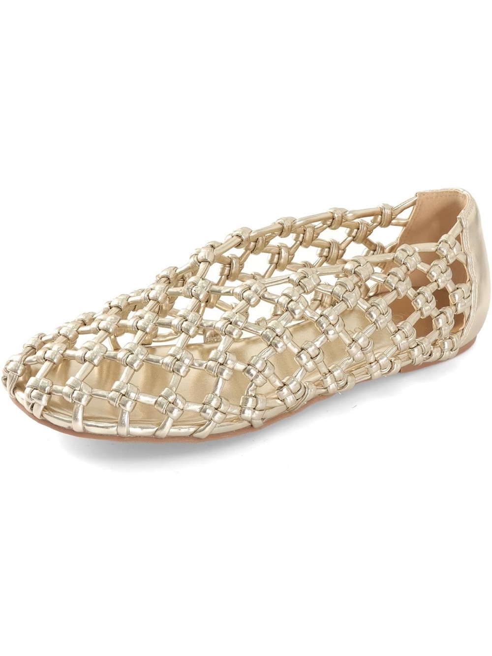 Mesh Ballet Flats for Women Faux Leather Mary Jane Shoes with Round Toe and Flat